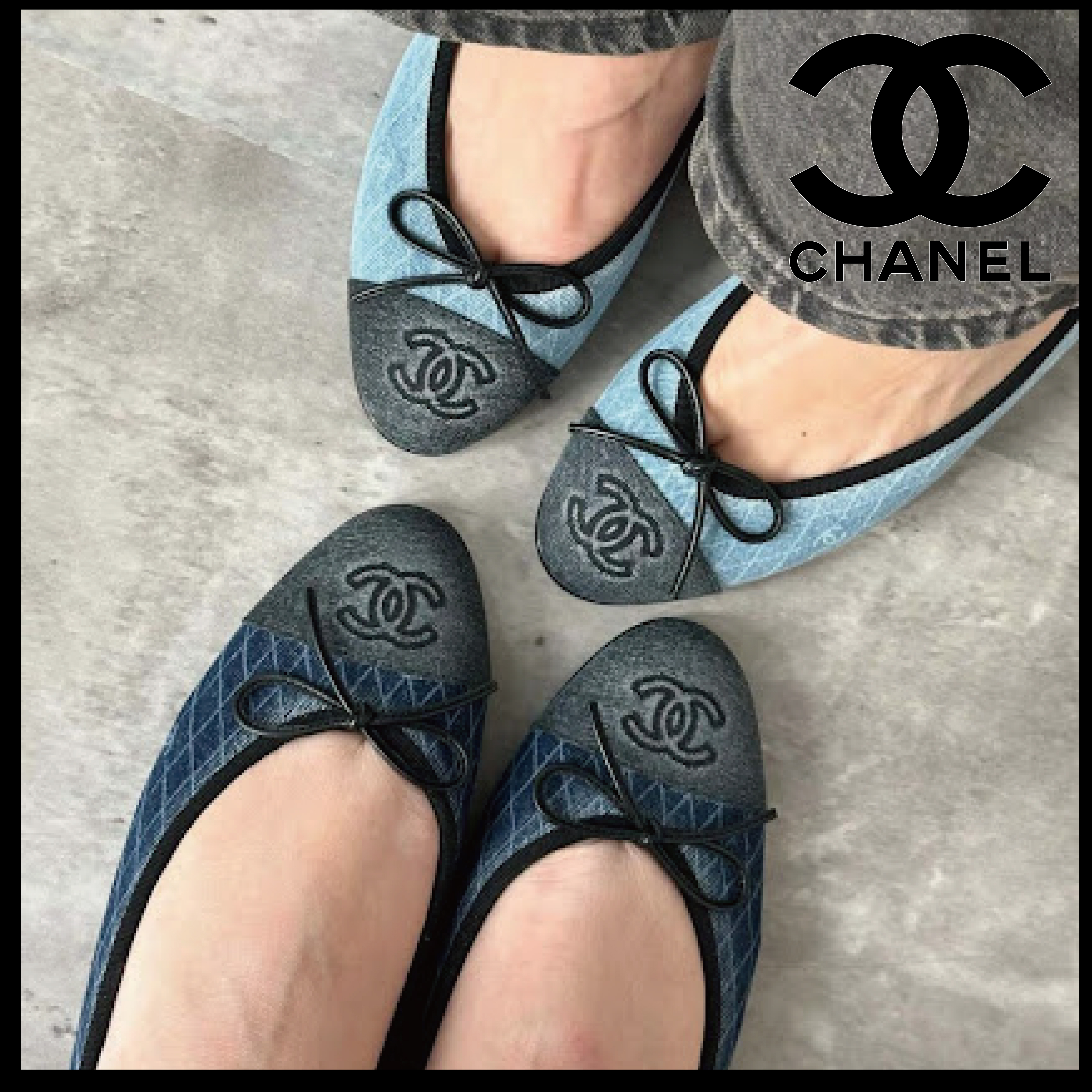 デニムで上品【CHANEL】バレリーナ パンプス バレエシューズ