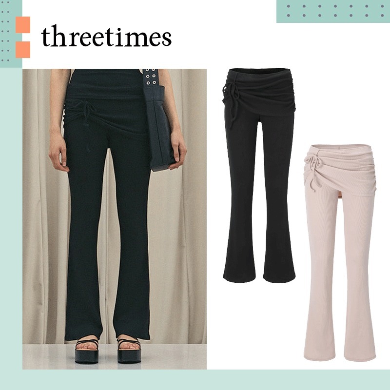 threetimes ♥ Jewel string bootcut pants /追跡付