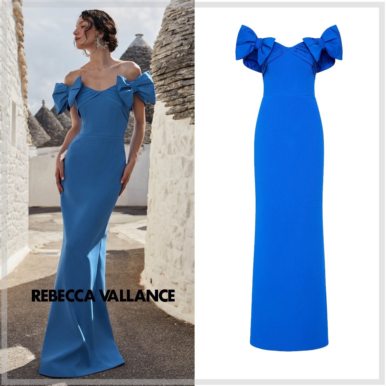国内発| REBECCA VALLANCE リボンショルダー ロングドレス