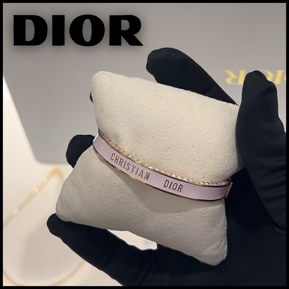 【華やかに輝く♪】DIOR クリスタル＆ピンクラッカー バングル