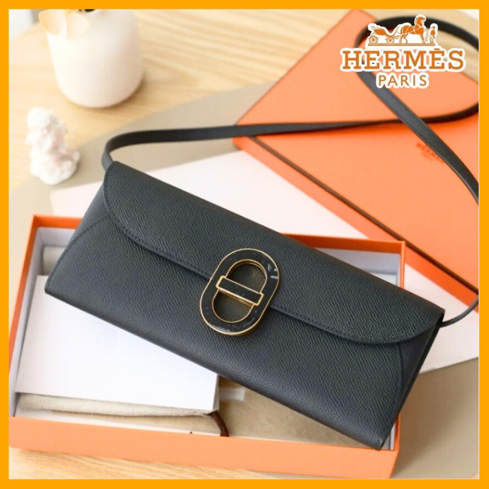 【品格を宿す♡】HERMES レザーウォレットショルダーバッグ
