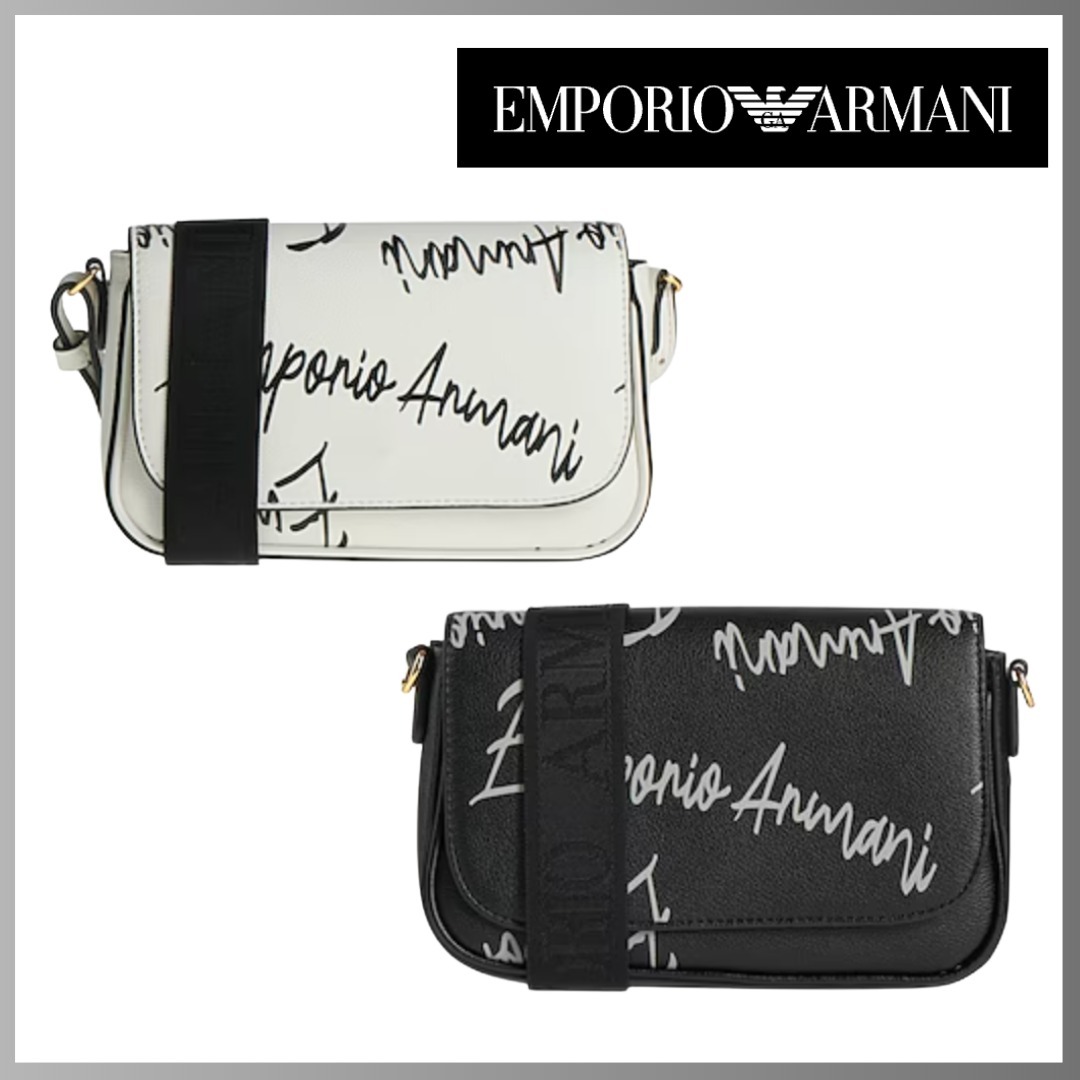 【EMPORIO ARMANI】ロゴデザイン フラップバッグ ボディバッグ