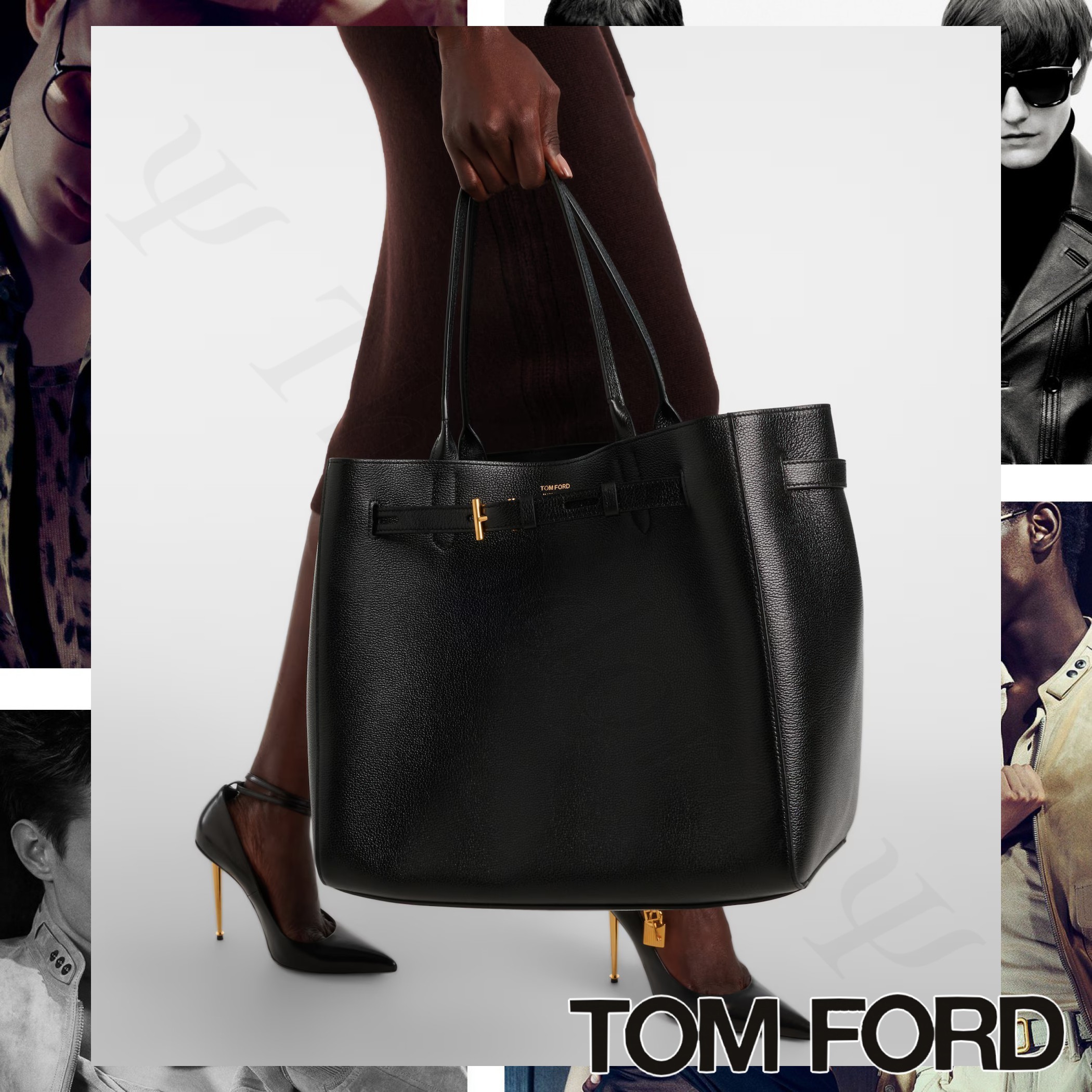 TOM FORD AUDREY ラージ グレインレザー トートバッグ