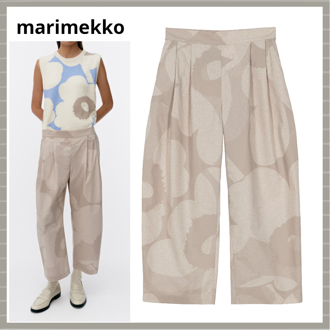 【marimekko】Tuulla Unikko コットン ワイドパンツ