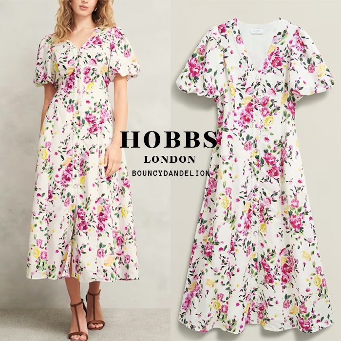 英国発【Hobbs London】Taylor パフスリーブドレス 送料込□Hobbs London□ Taylor Linen ドレス