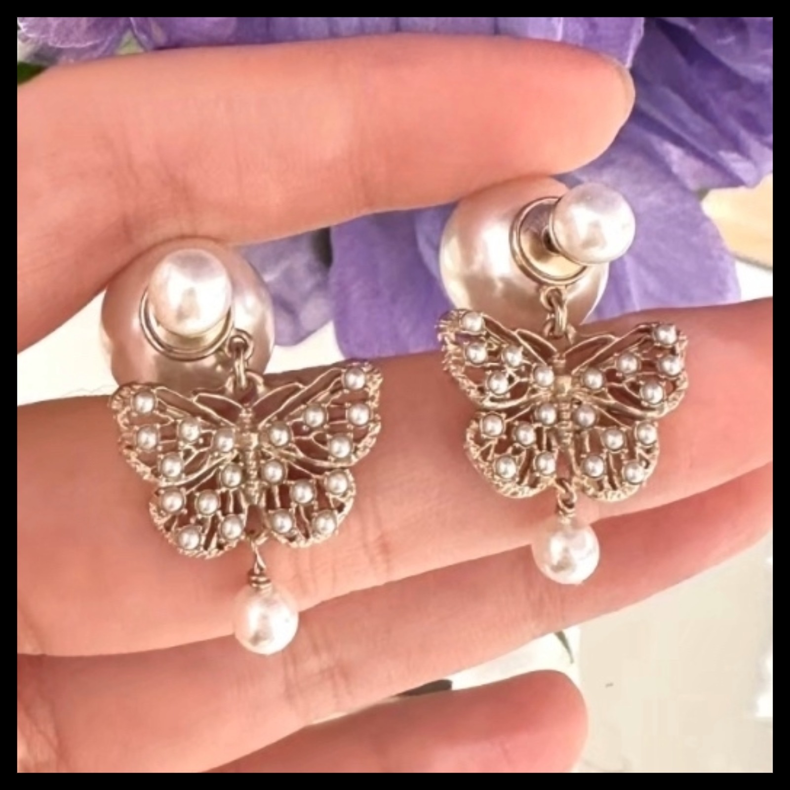 【蝶がゆらゆら揺れて美しい】DIOR Tribales ピアス