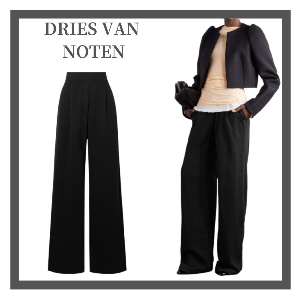 【DRIES VAN NOTEN】プリーツコットンジャージーワイドパンツ