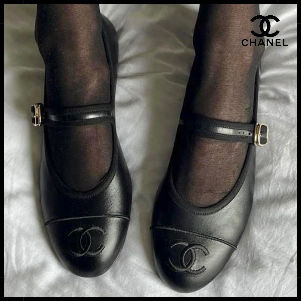 【大人気♪】CHANEL メリージェーン フラットシューズ ブラック