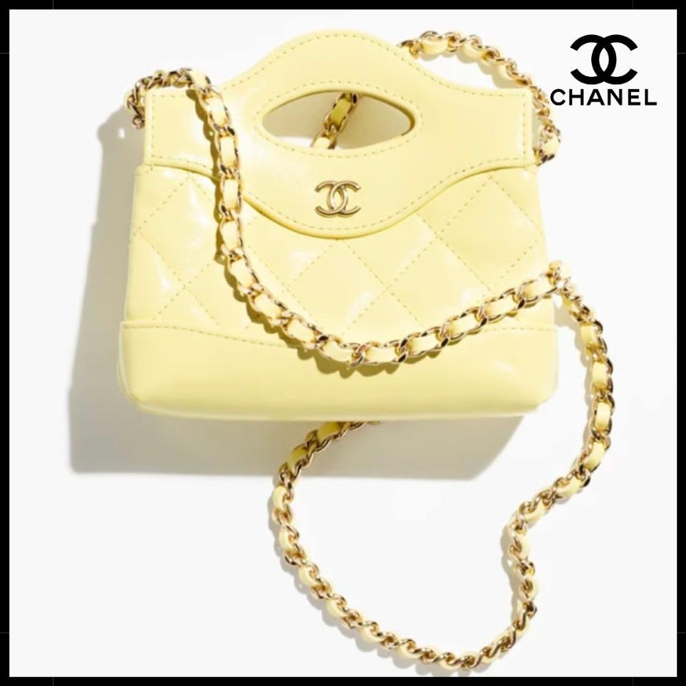 【上品クラシック♪】CHANEL チェーン クラッチ バッグ イエロー
