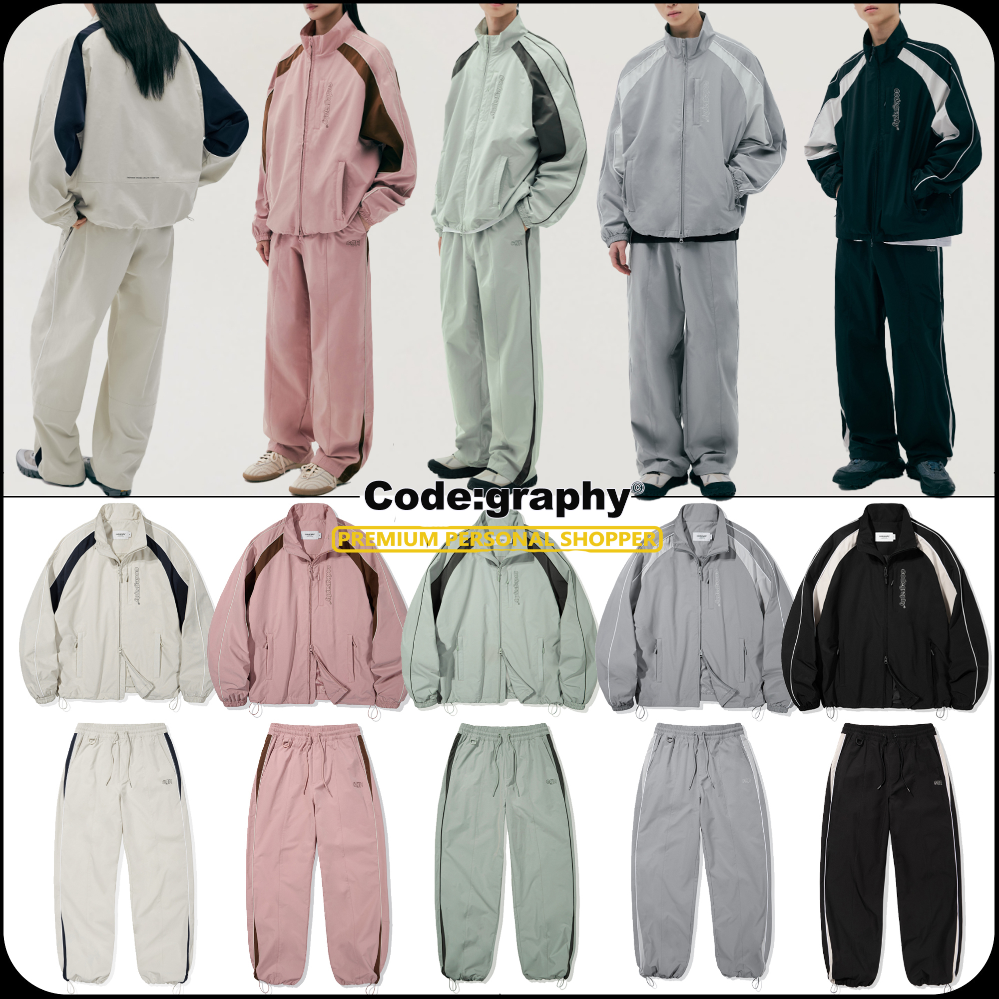 セットアップ（メンズ） [CODEGRAPHY]2-WAY COLOR COMBINATION TECH SHORT JACKET SET-UP