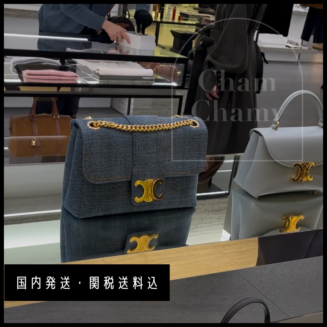 国内発送【CELINE】ミディアム ヴィクトワール バッグ デニム
