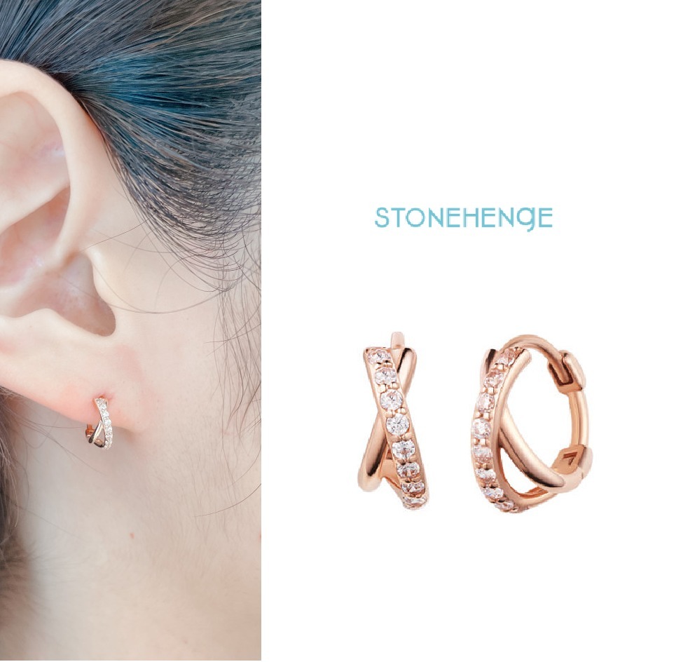 ピアス STONEHENgE Crossing 14K cubic one-touch earrings SA24C60K