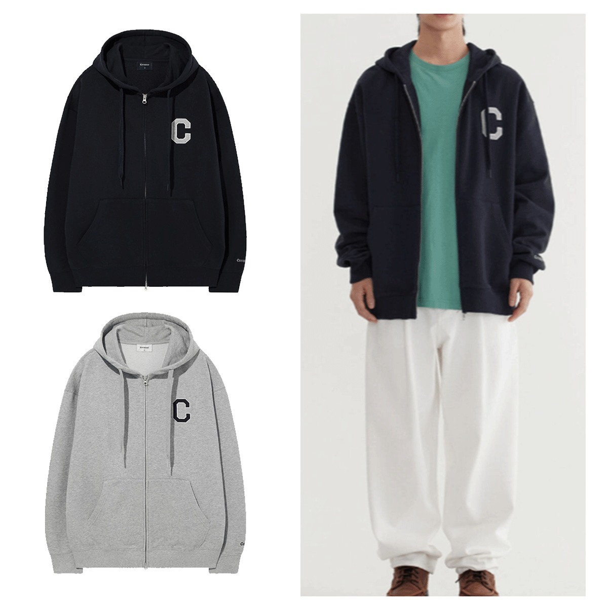 パーカー・フーディ COVERNAT C Logo Hood Zip-Up 5MM346