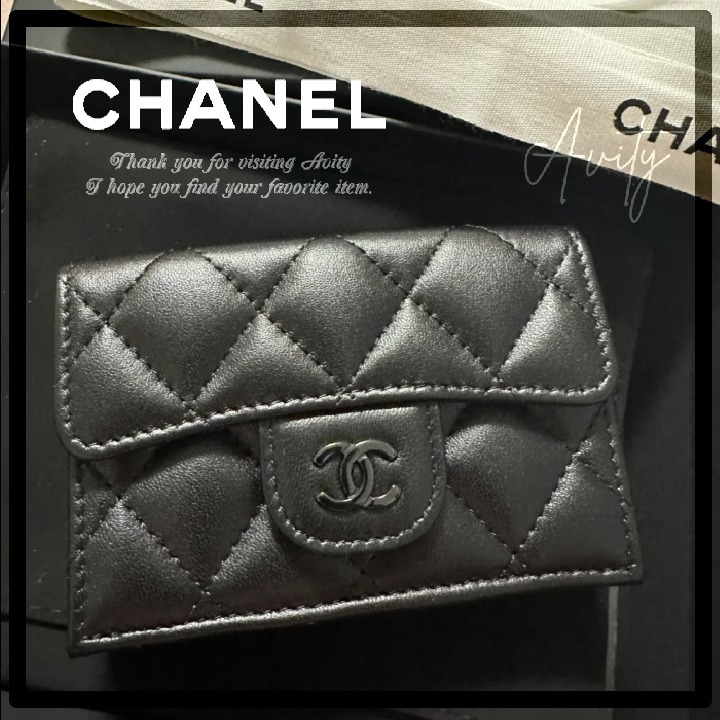 【SO BLACKがカッコいい♪】CHANEL 三つ折り財布