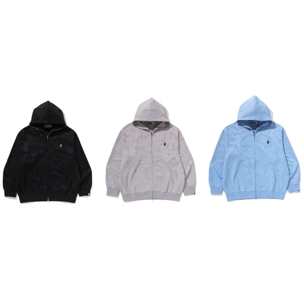 【A BATHING APE】3色展開 SOLID CAMO ONE POINT ZIP HOODIE