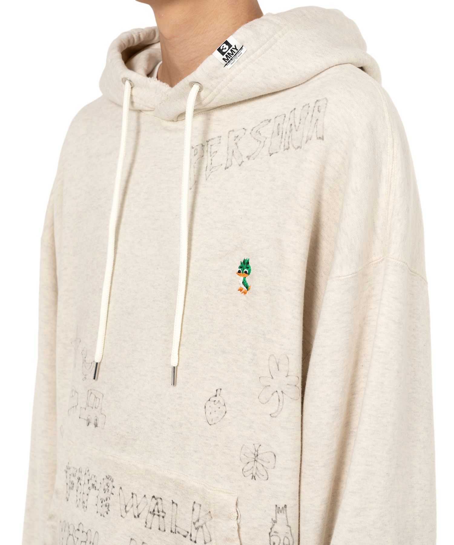 MIHARA YASUHIRO 国内買付 Distressed Graffiti Print Hoodie MIHARA YASUHIRO 国内買付 Distressed Graffiti Print Hoodie