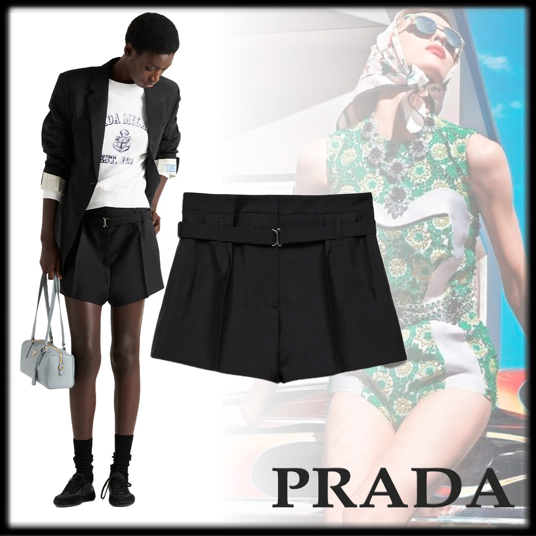 PRADA お洒落 キッドモヘア ショーツ