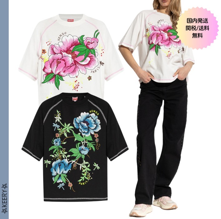 関税/送料込★KENZO ケンゾー★ピオニー クルーネック Tシャツ