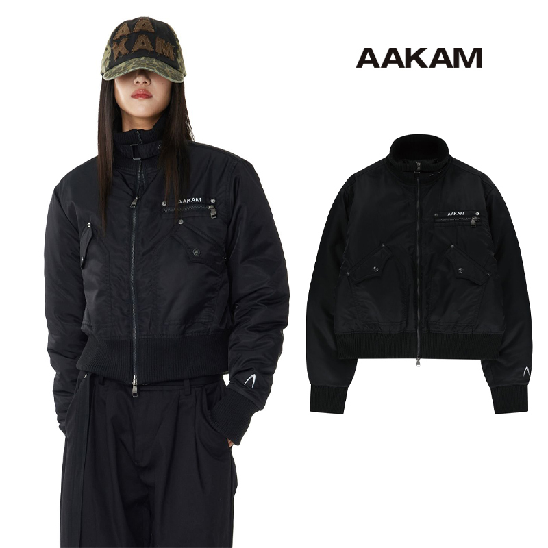 ◆AAKAM◆ HighNeck Bomber Jacket Black