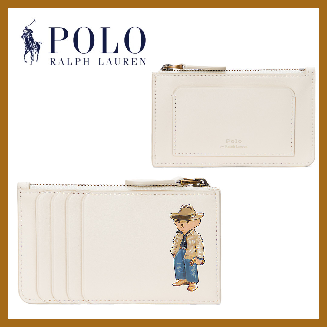 洗練【POLO RALPH LAUREN】Poloベア レザージップ カードケース