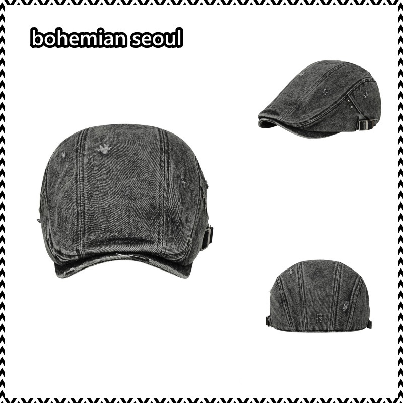 《bohemian seoul》 WASHED DENIM HUNTING CAP