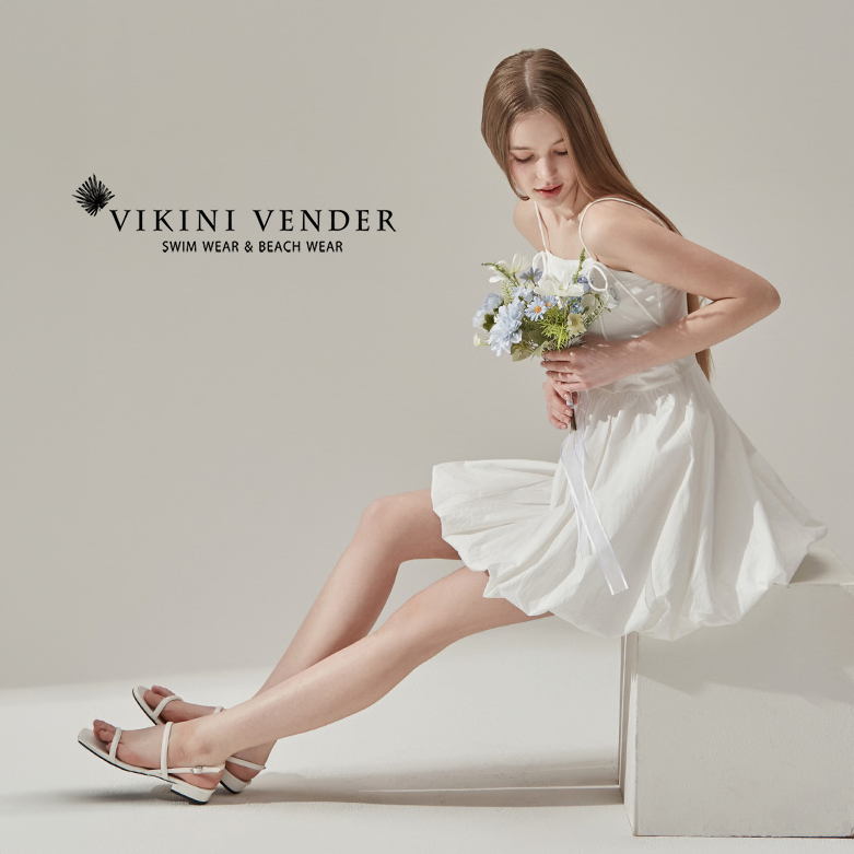 【Vikini Vender】ホワイトバルーンミニワンピース