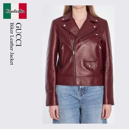レッド（赤）系 GUCCI(グッチ) レザージャケット・コート