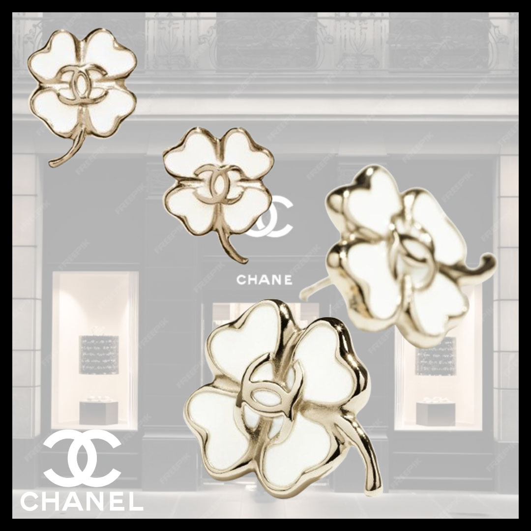 ◆25Pホワイトクローバーがおしゃれ◆【CHANEL】ピアス