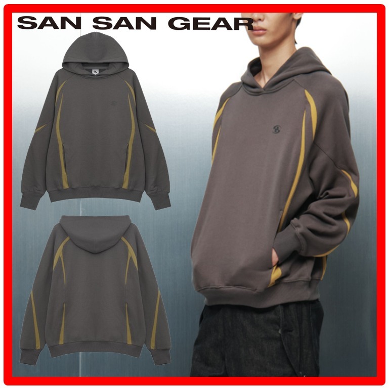★韓国の人気★【San San Gear】★Slash Hoodi.e★Ash Brown★