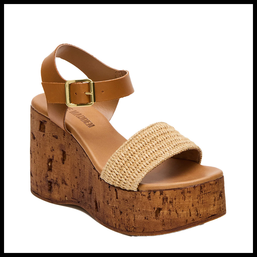 Steve Madden アンクルストラップ ウェッジ 厚底 サンダル