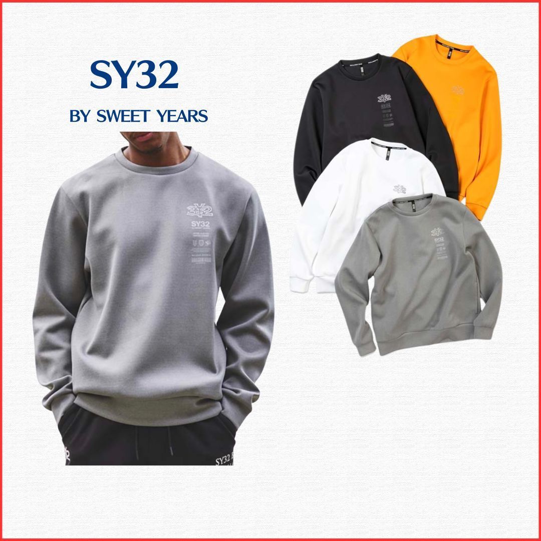 国内発送【SY32 】DOUBLEKNIT RHINESTONE CREW