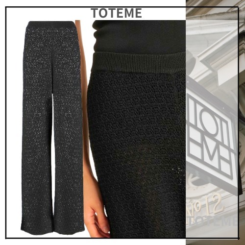 ■ TOTEME ■ クロシェ網 ウエストバンド ワイドレッグパンツ