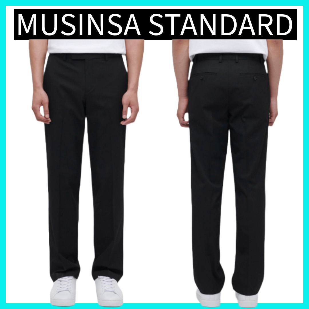 韓国大人気★MUSINSA STANDARD★Wide Hidden Banding Slacks 黒