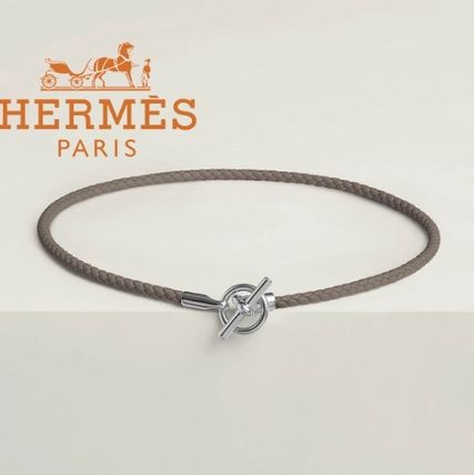 【HERMES】イケメンズ☆レザーネックレス＜グレナンH＞ HERMES エルメス グレナン チョーカーネックレス レザー