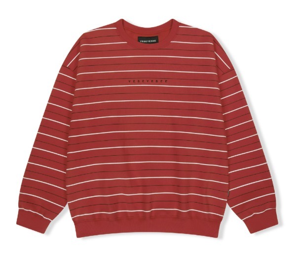 【YESEYESEE】Y.E.S ストライプ スウェットシャツ★ YESEYESEE Y.E.S Thin Stripe Sweatshirt JE472 (YESEYESEE