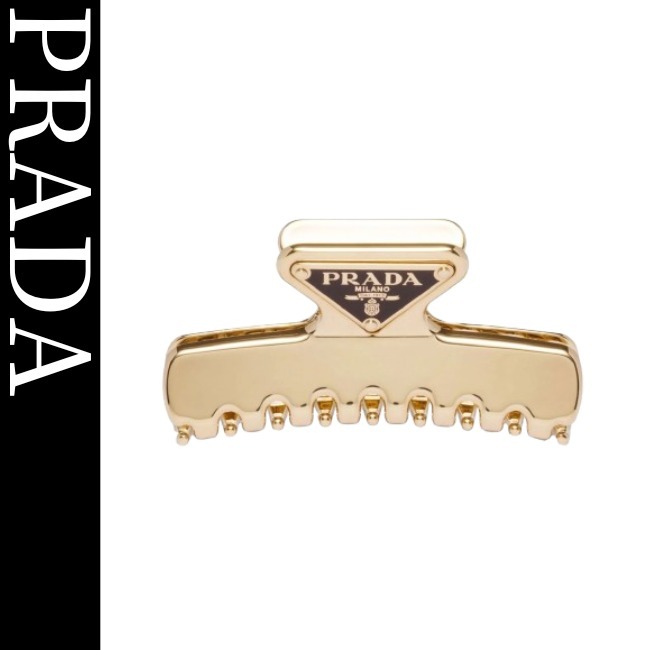 2025春夏【PRADA】ゴールドメタルヘアクリップ