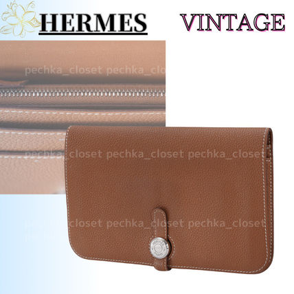 HERMES エルメス 手帳カバー 財布 メンズ レザー ブラウン