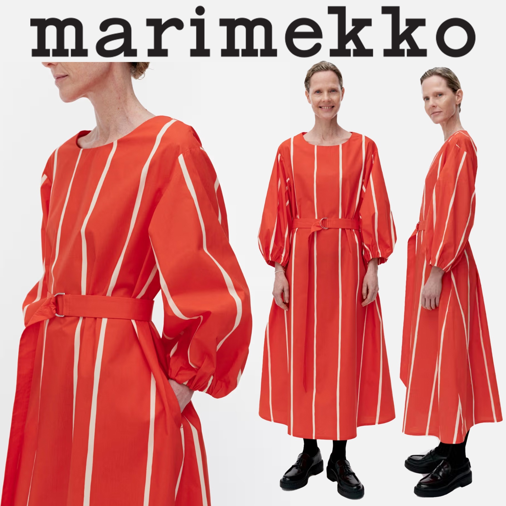 marimekko マリメッコ/ Blomma Puhveli ワンピース