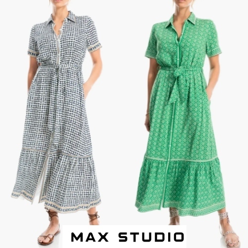 Max Studio マックススタジオ ショート スリーブ シャツ ドレス