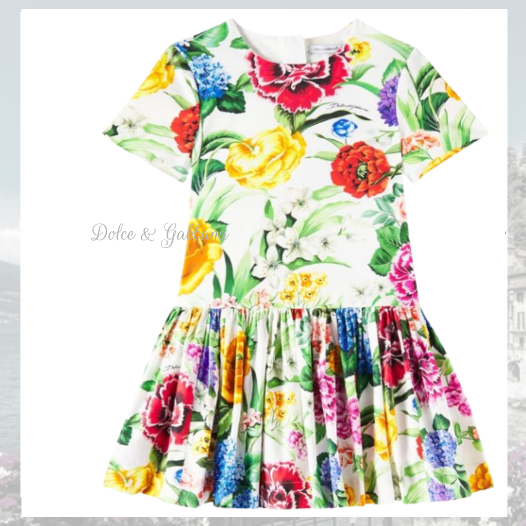 ☆Dolce&Gabbana☆ フローラル柄フレアスカートドレス♪ 〜14A