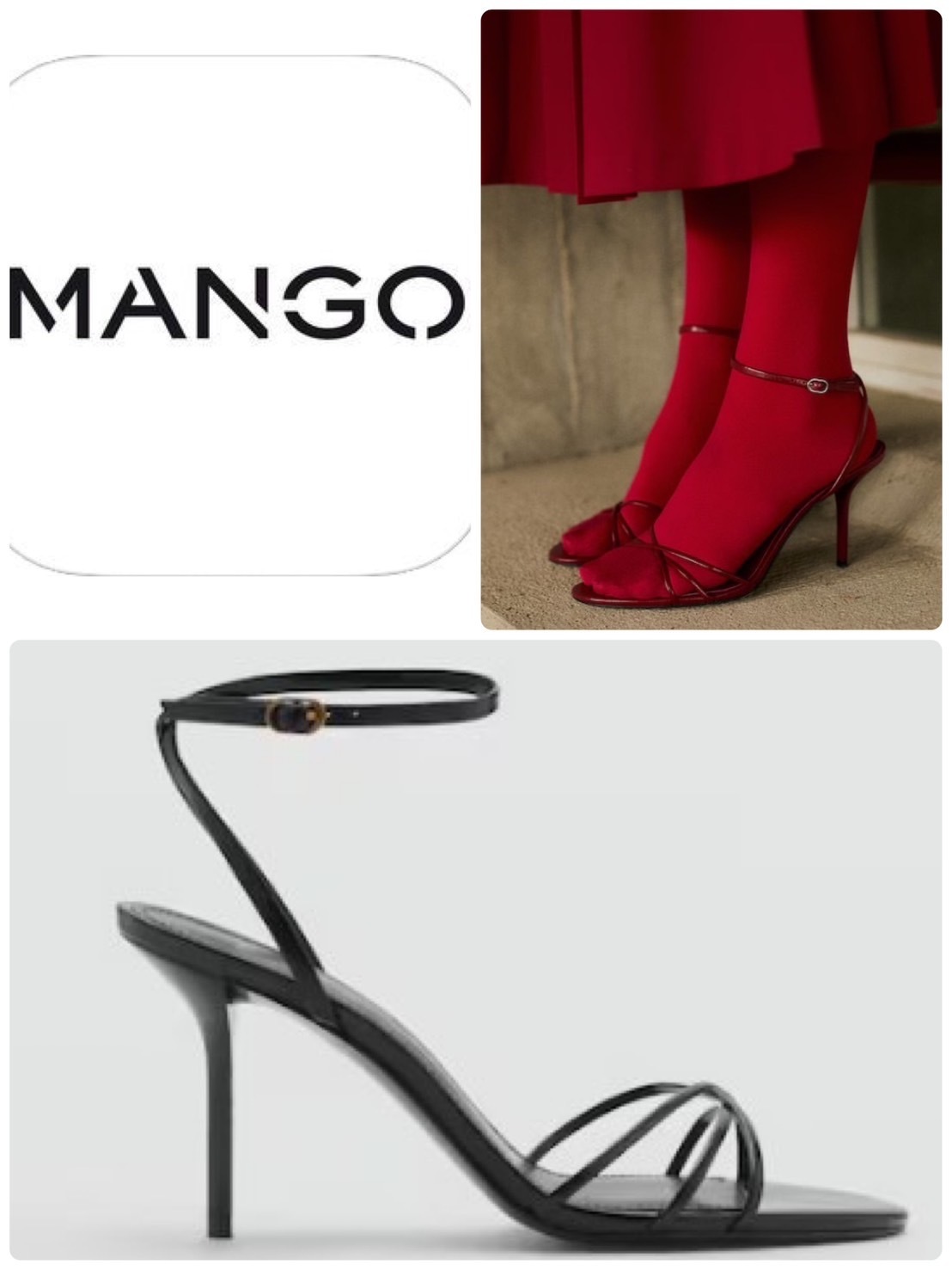 スペイン発送 MANGO ヒールストラップサンダル 選べるカラー
