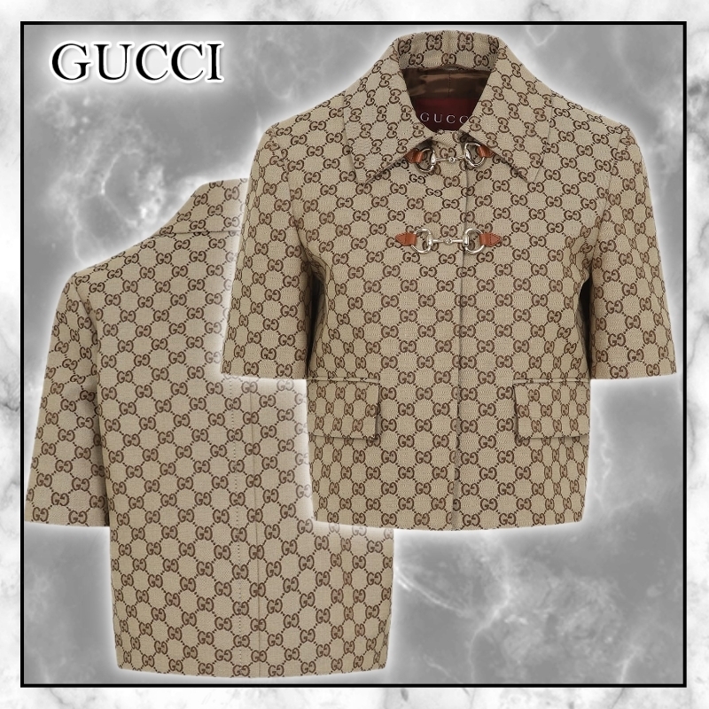 ◆GUCCI◆ホースビット付きGGキャンバス・ジャケット/Camel◆