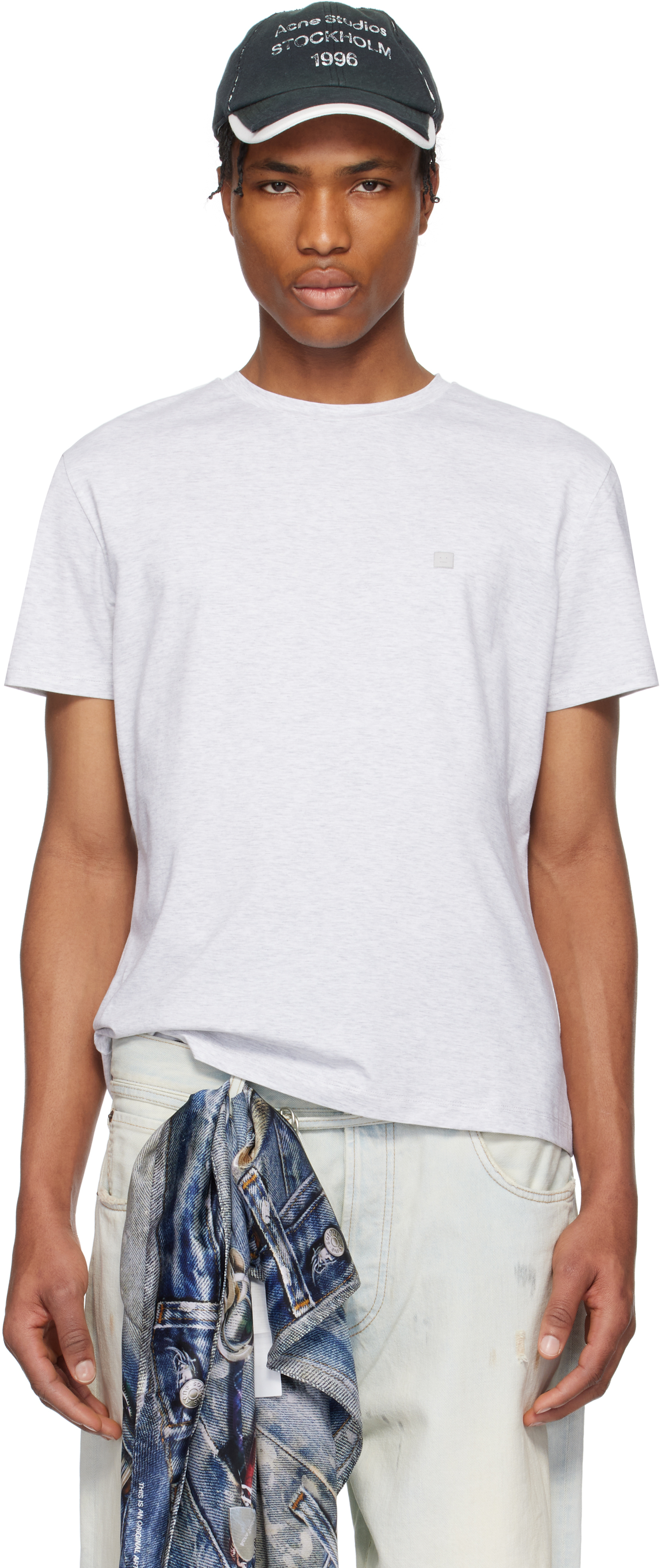【関税込み】Acne Studios グレー レギュラーフィット Tシャツ