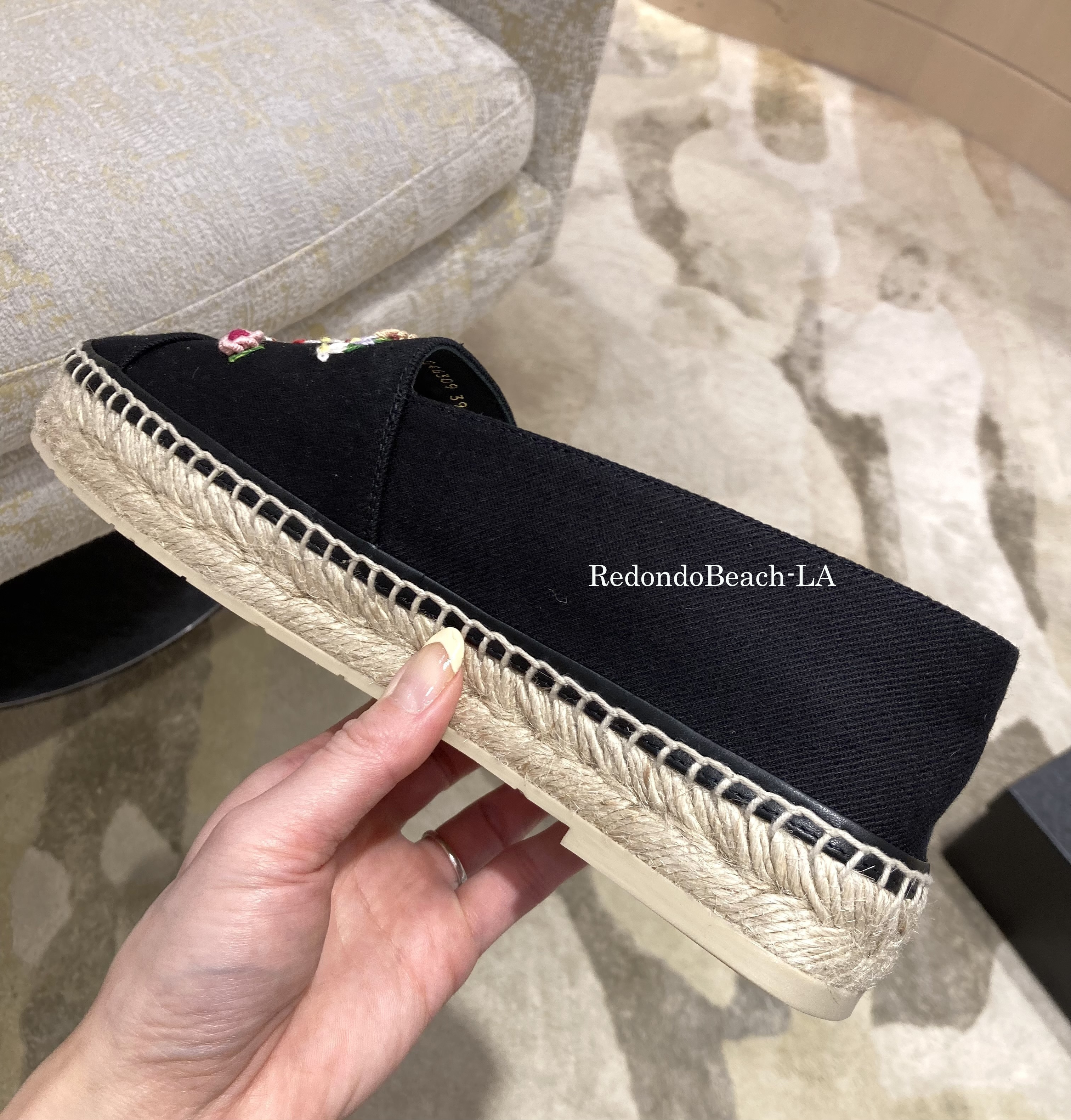 【お花の刺繍が可愛いCHANEL】シャネル エスパドリーユ ミュール お花の刺繍が可愛い】CHANEL☆エスパドリーユ☆25P限定