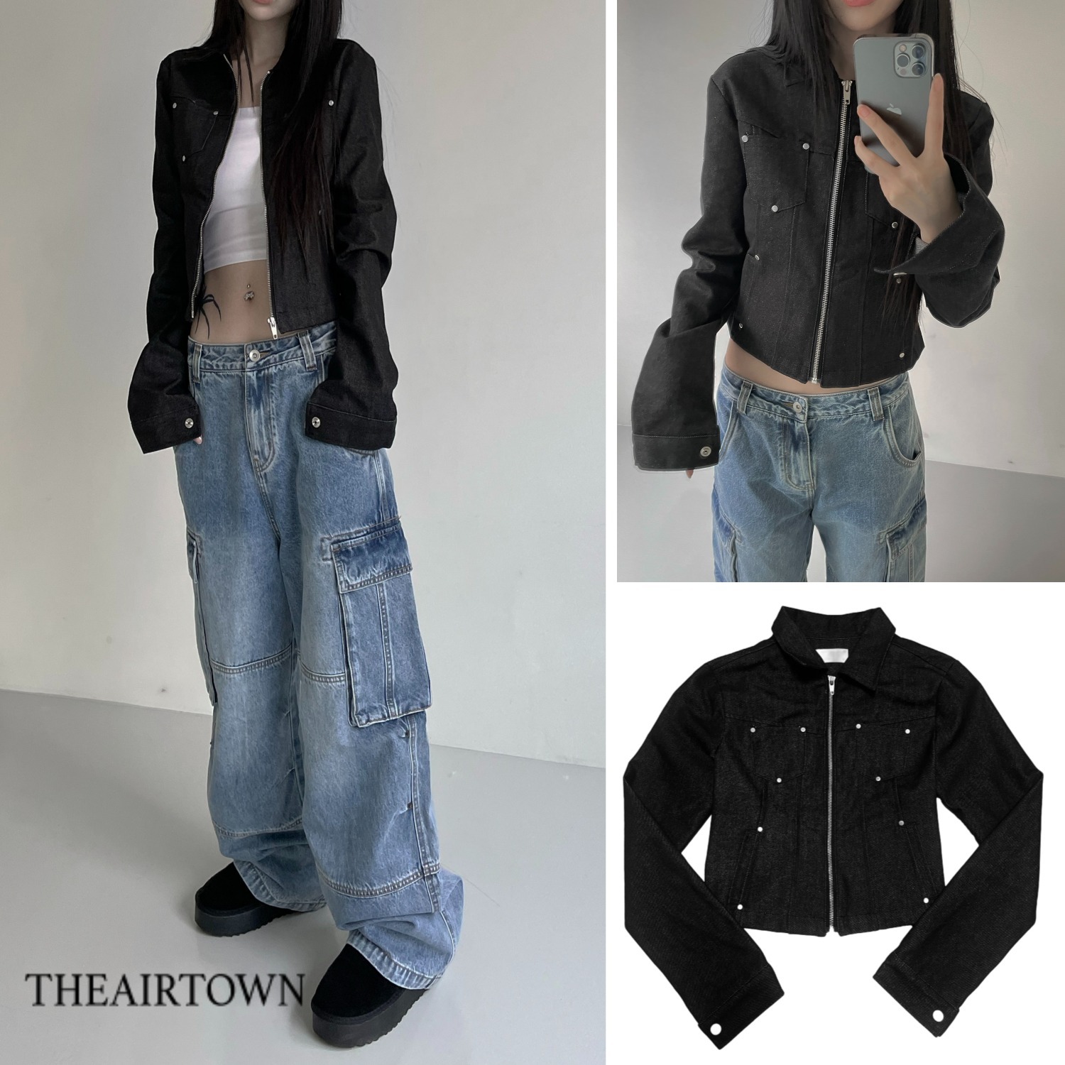【THEAIRTOWN】リベットデニムジャケット♡