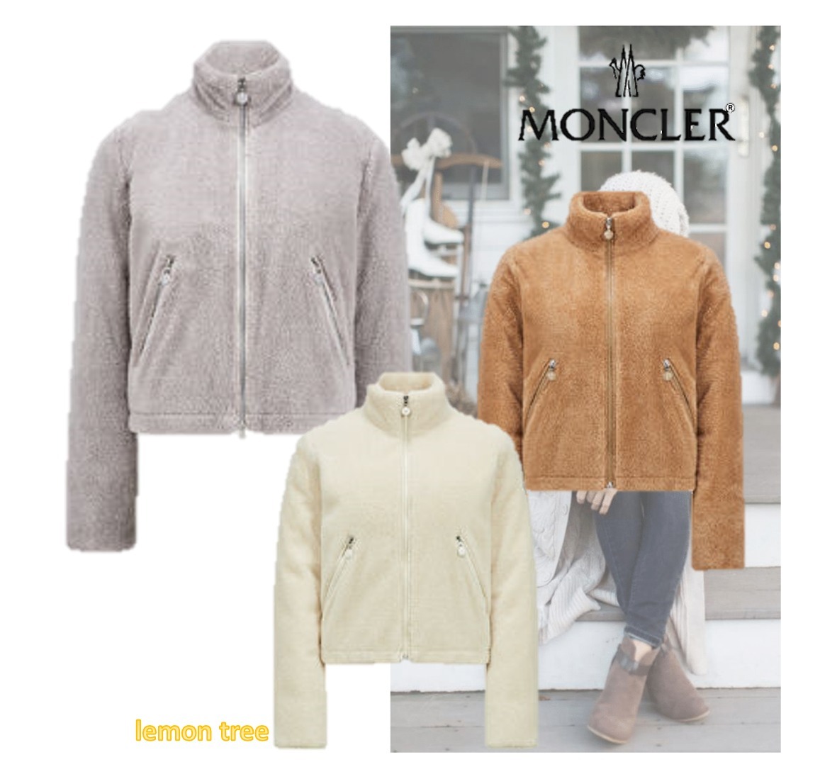MONCLER ショートダウンジャケット ふわふわテディ素材 Polignac