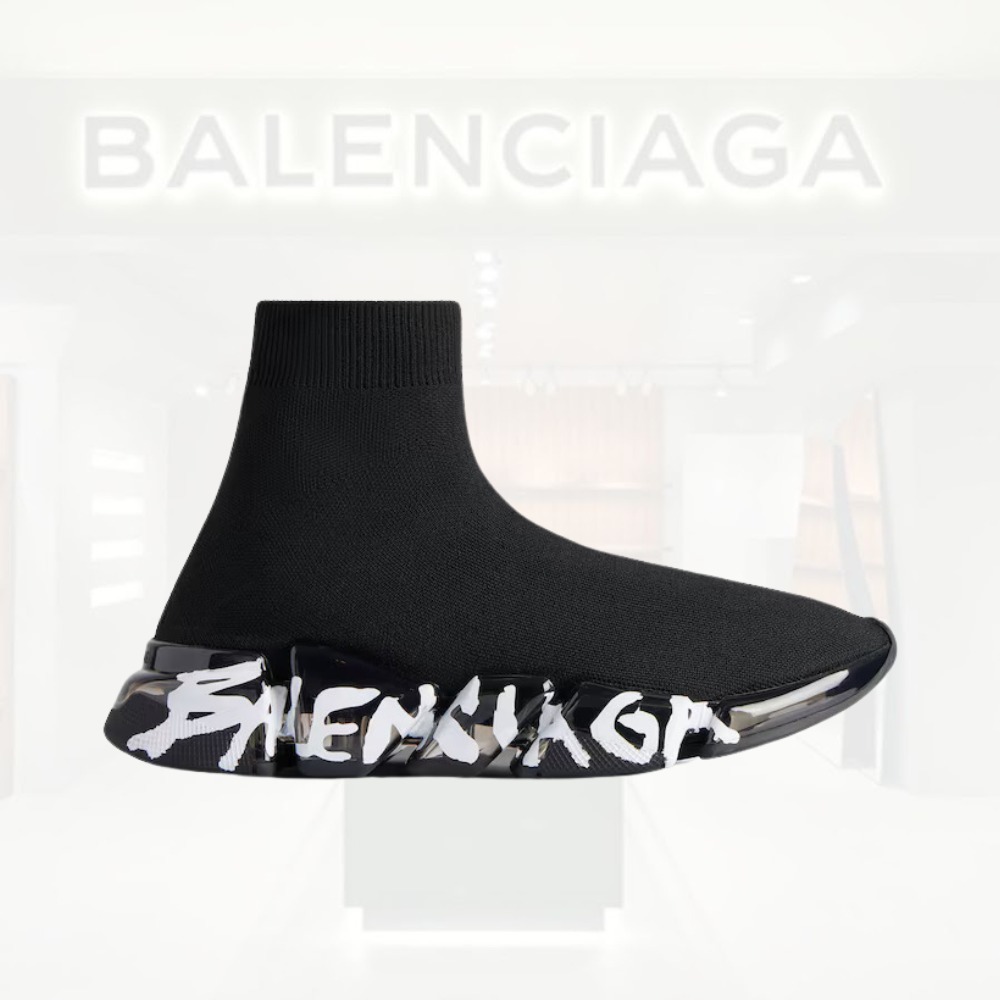 送料込+BALENCIAGA+Speed2.0Full Clear Sole Graffitiスニーカー
