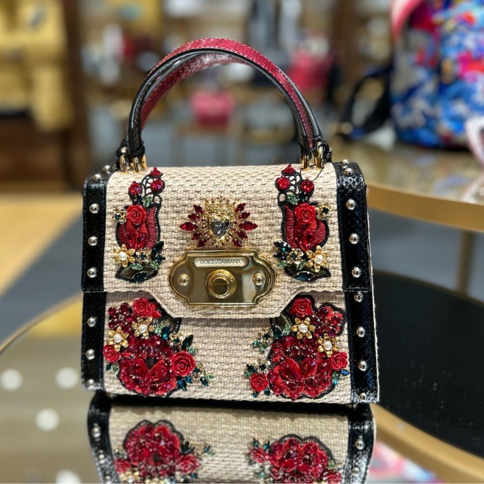 希少 DOLCE&GABBANA ドルガバ DG ローズ ミニハンドバッグ