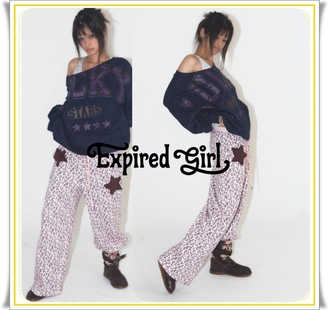 【EXPIRED GIRL】★韓国人気★ Leopard Big Sweatpants