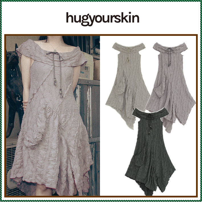 【hug your skin】 Draw-string off-shoulder dress /追跡付